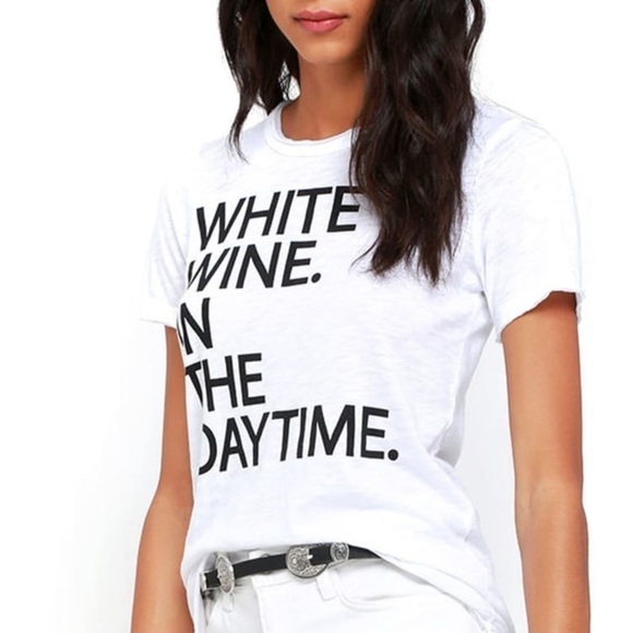 CHASER Brand White Wine In The Daytime Graphic Crewneck Tee | Size Small - Picture 12 of 13
